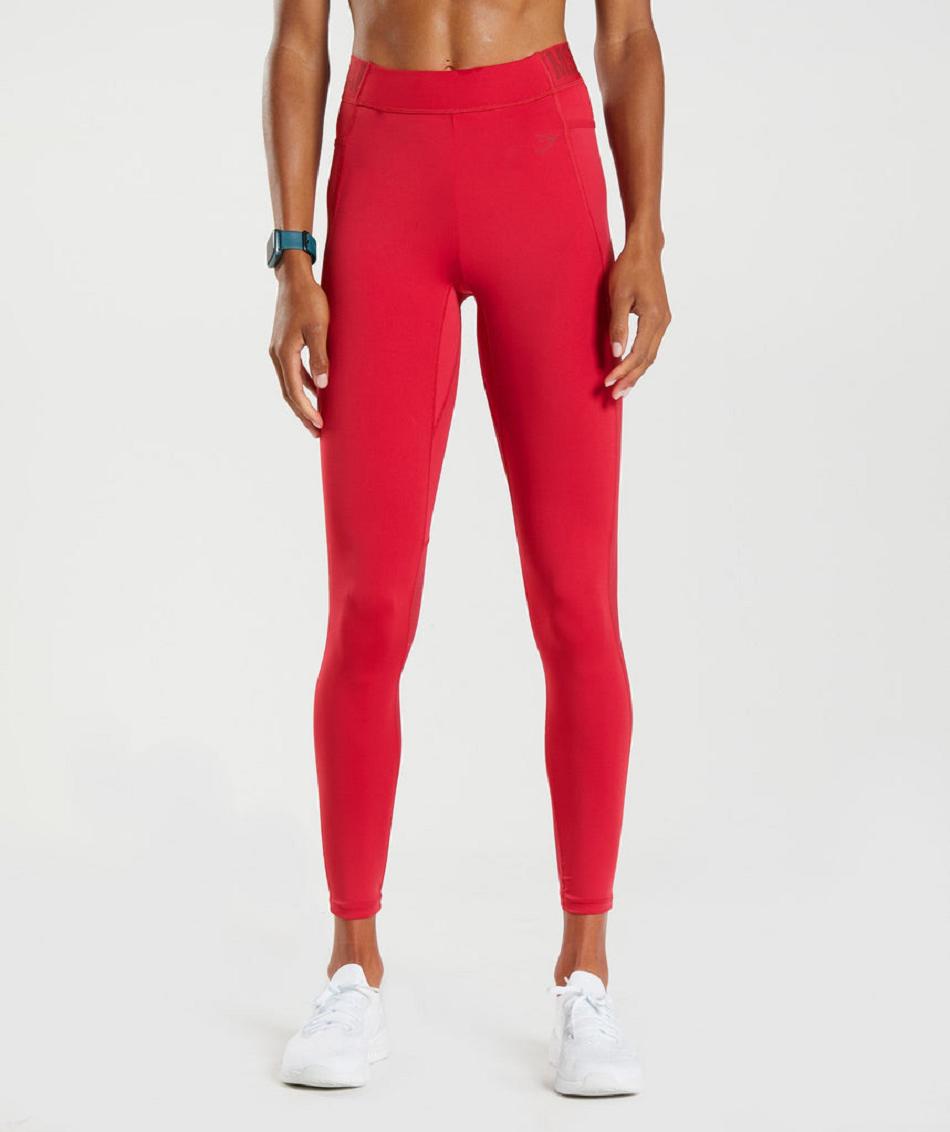 Leggins Gymshark Entrenamiento Brandmark Mujer Rojas | CO 2832ILH